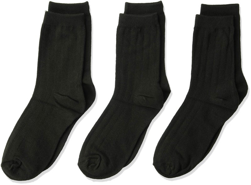 Jefferies Socks جوارب جيفري للأولاد الكبار حزمة 3 أزواج من الجوارب الكروية، أسود، متوسط - Image 1